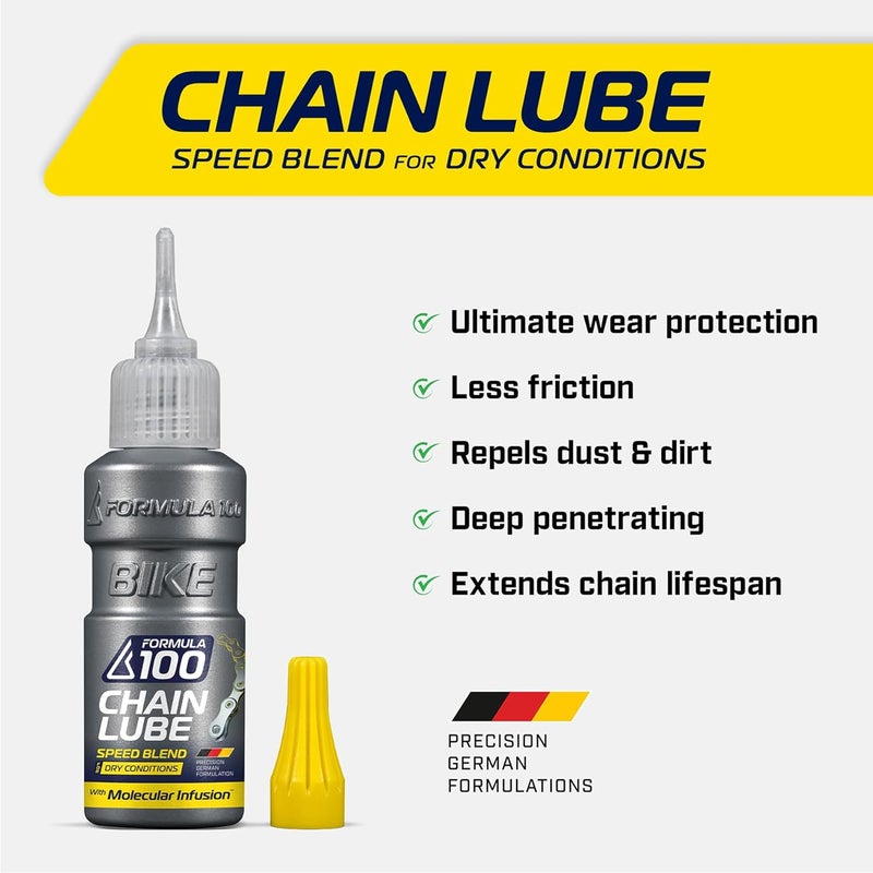 Formula 100 Dry Conditions Bike Chain Lube – Dry Weather Lubricant for Bicycles & Electric Bikes – Deep Penetration, Extends Lifetime, Protects Against Corrosion – 50ml (1.69 oz) - Image 2